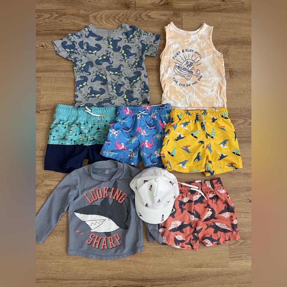 8 piece boys swim set Janie and jack , cat and jack